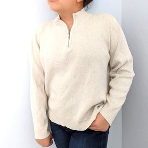 Vintage 100% Cotton 1/4 Zip Knit Sweater